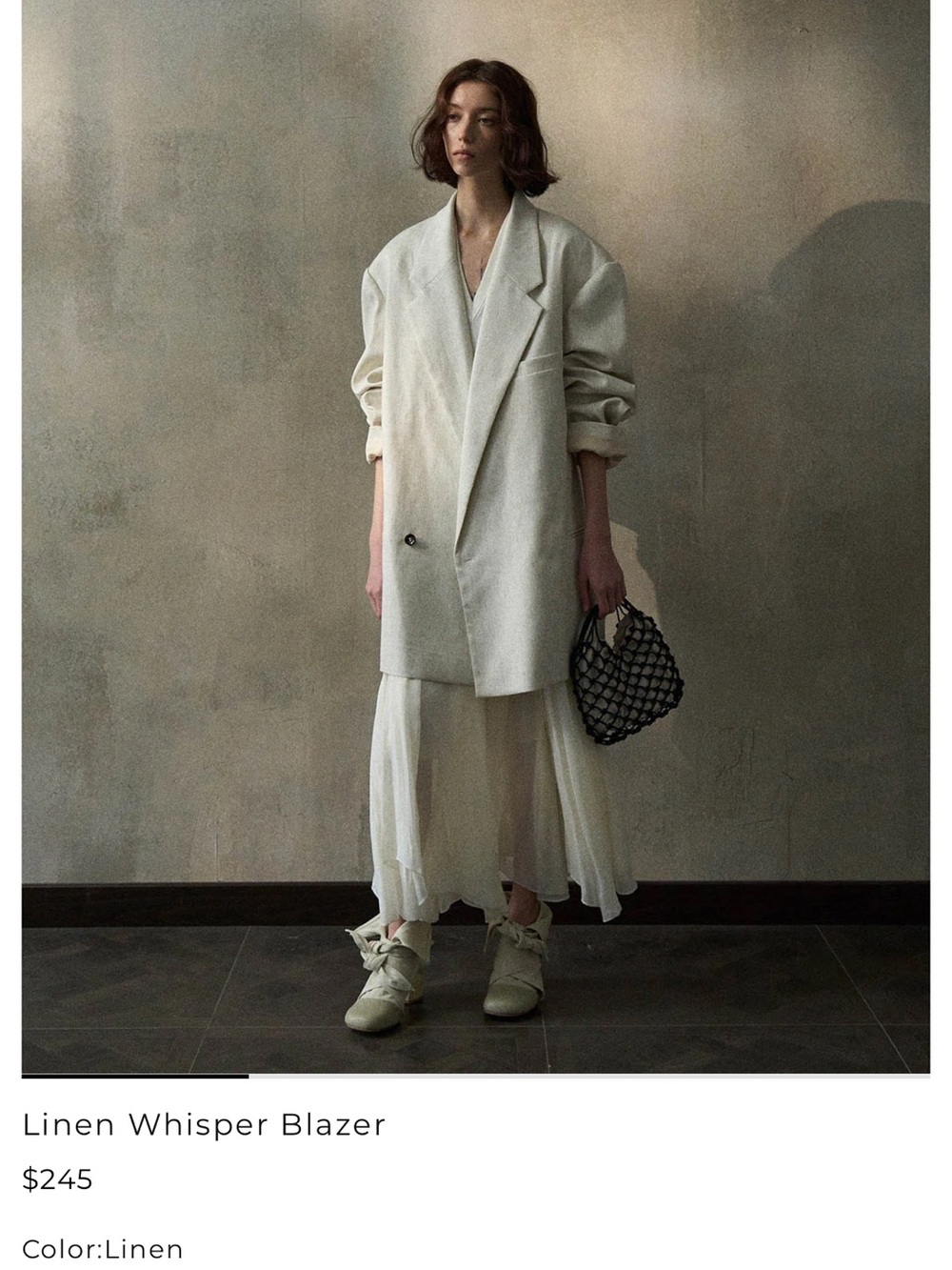 Cream Oversized Blazer Dress - Stylish Home Bath Look M - Picture 4 of 5